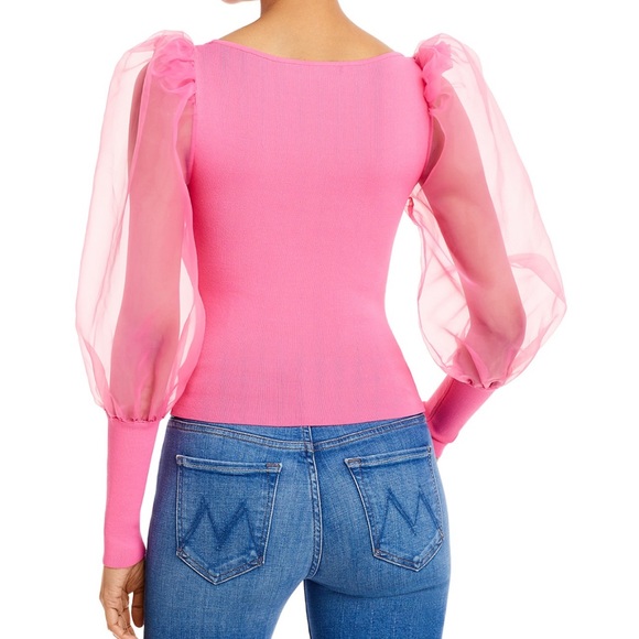 Alice and Olivia Abella Puff Sleeve Sweater - Picture 2 of 4